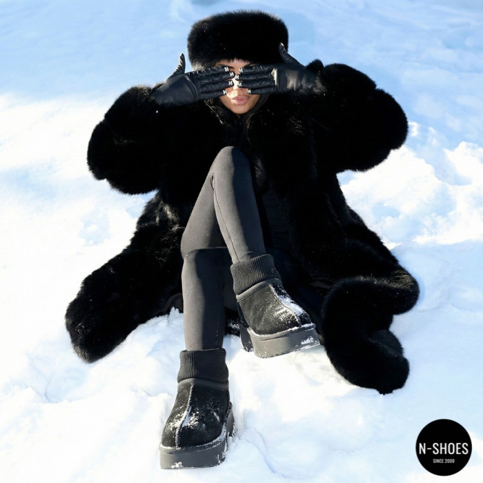 Женские зимние угги Allsy Lonza 204971 201669 8752-1 BLACK 6037 с шерстяным утеплителем