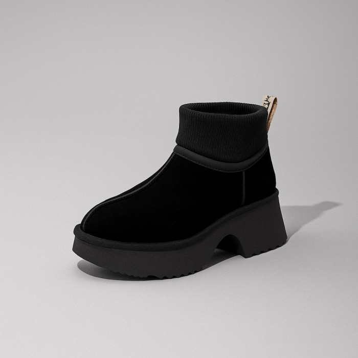 Женские зимние угги Allsy Lonza 204971 201669 8752-1 BLACK 6037 с шерстяным утеплителем