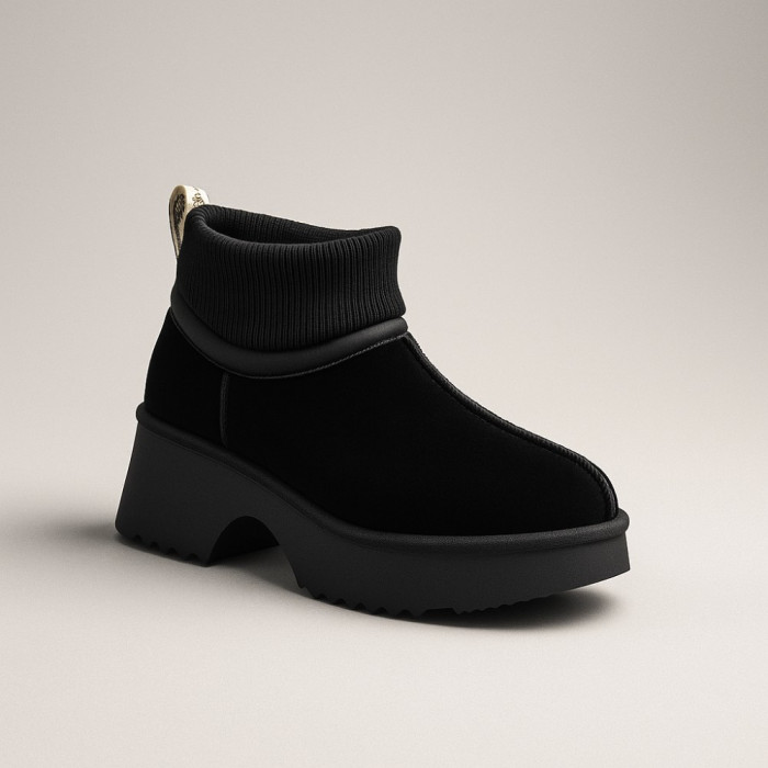 Женские зимние угги Allsy Lonza 204971 201669 8752-1 BLACK 6037 с шерстяным утеплителем