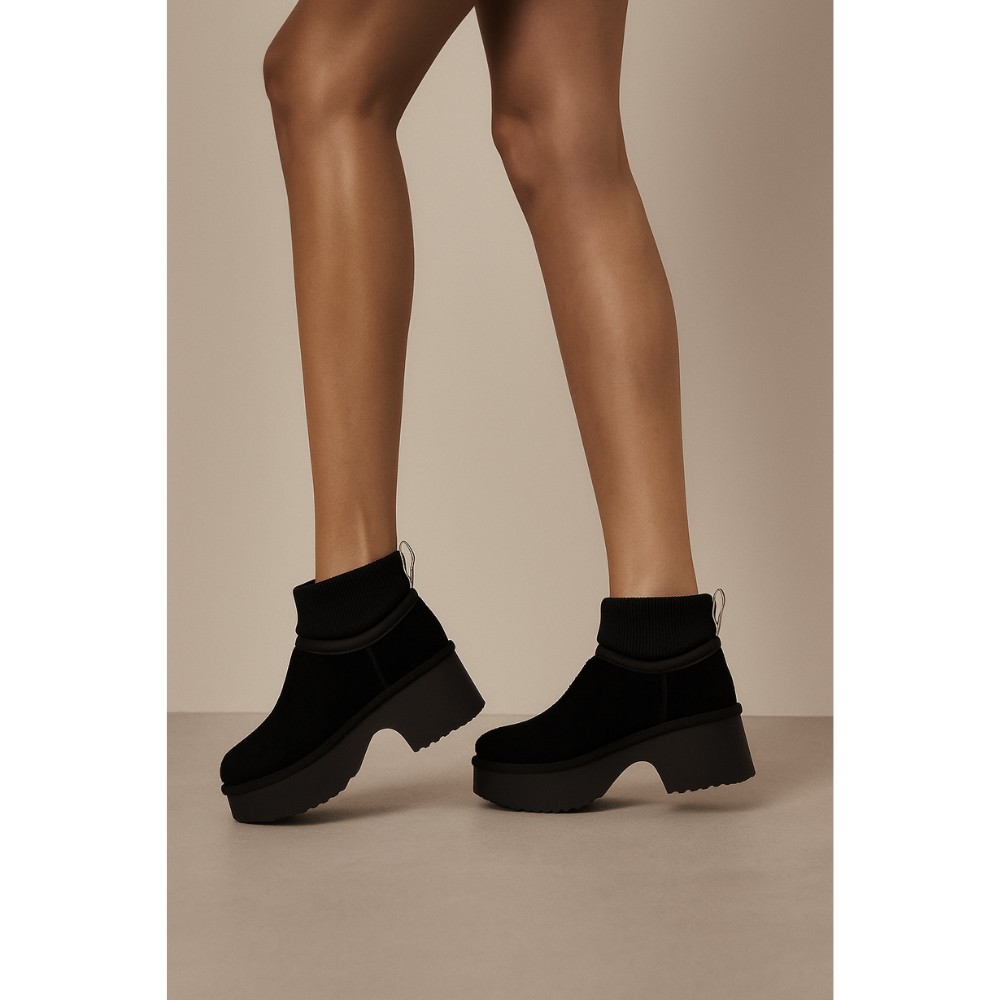 Жіночі зимові уггі на підборах Allsy Lonza 204971 201669 8752-1 BLACK 6037 з вовняним утеплювачем