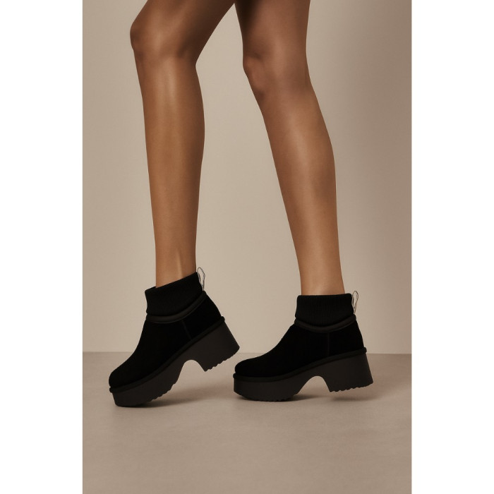 Женские зимние угги Allsy Lonza 204971 201669 8752-1 BLACK 6037 с шерстяным утеплителем