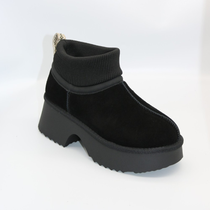 Женские зимние угги Allsy Lonza 204971 201669 8752-1 BLACK 6037 с шерстяным утеплителем