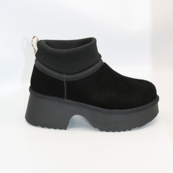Женские зимние угги Allsy Lonza 204971 201669 8752-1 BLACK 6037 с шерстяным утеплителем