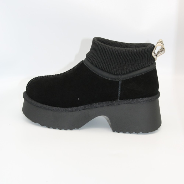 Женские зимние угги Allsy Lonza 204971 201669 8752-1 BLACK 6037 с шерстяным утеплителем