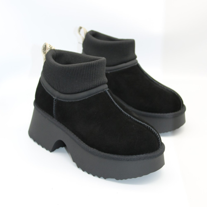 Женские зимние угги Allsy Lonza 204971 201669 8752-1 BLACK 6037 с шерстяным утеплителем