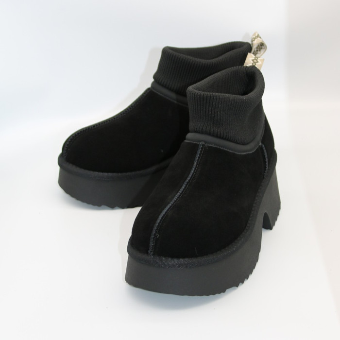 Женские зимние угги Allsy Lonza 204971 201669 8752-1 BLACK 6037 с шерстяным утеплителем