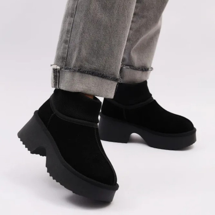 Женские зимние угги Allsy Lonza 204971 201669 8752-1 BLACK 6037 с шерстяным утеплителем