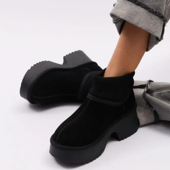 Женские зимние угги Allsy Lonza 204971 201669 8752-1 BLACK 6037 с шерстяным утеплителем