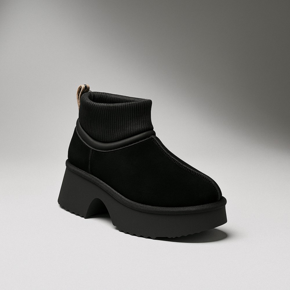 Жіночі зимові уггі на підборах Allsy Lonza 204971 201669 8752-1 BLACK 6037 з вовняним утеплювачем