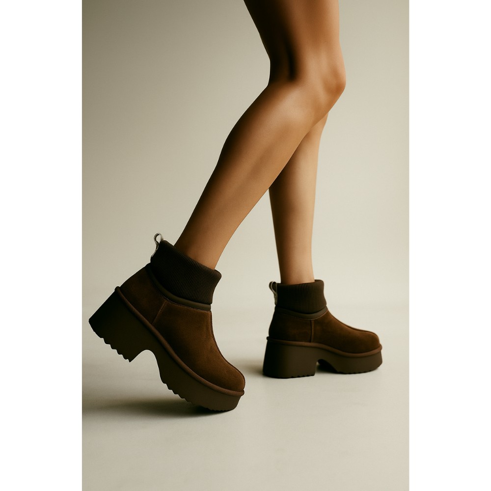 Жіночі зимові уггі на підборах Allsy Lonza 204972 201676 8752-3 BROWN 6038