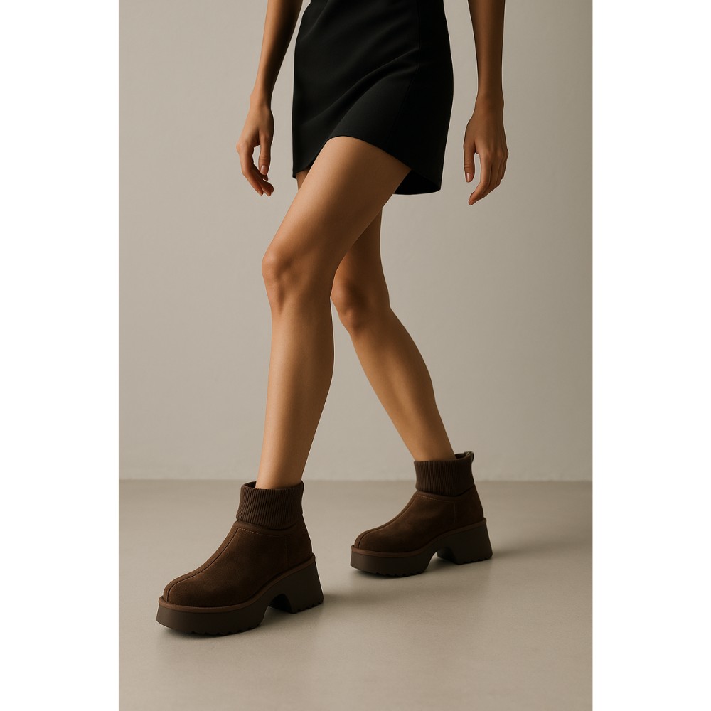 Жіночі зимові уггі на підборах Allsy Lonza 204972 201676 8752-3 BROWN 6038