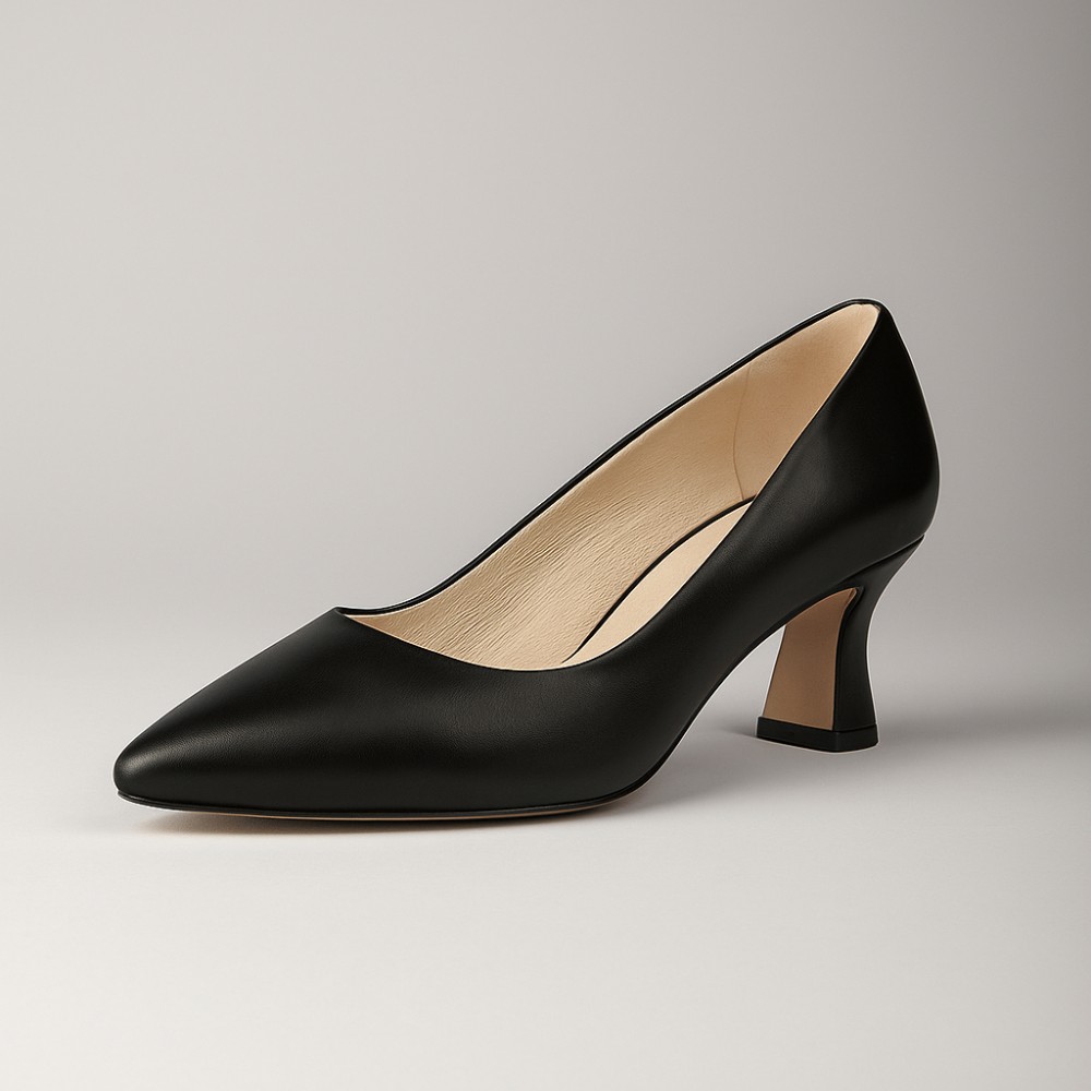 Жіночі класичні туфлі на французькому підборі Kaniowski K-0380-01-KR CZARNY 6040 з натуральної шкіри