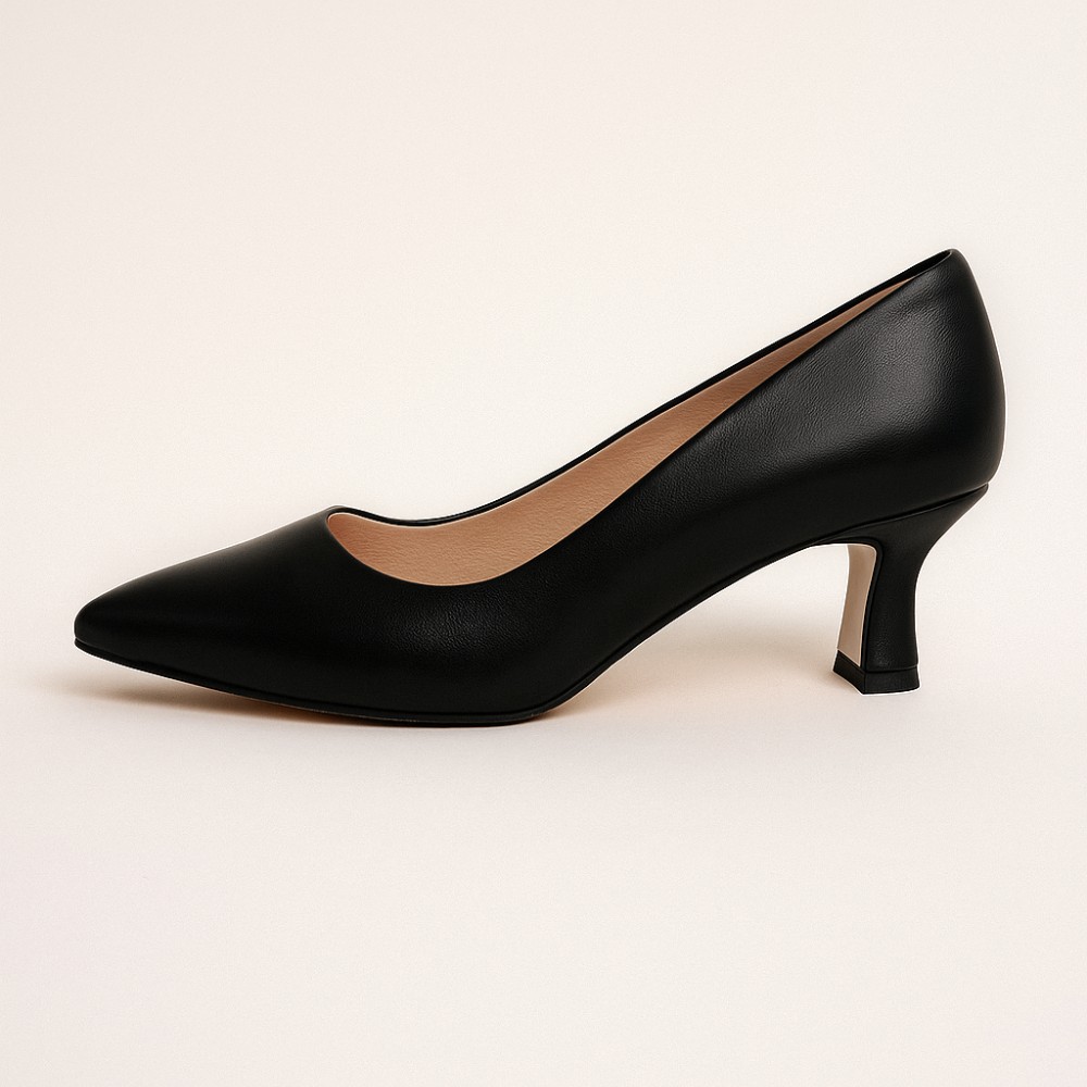 Жіночі класичні туфлі на французькому підборі Kaniowski K-0380-01-KR CZARNY 6040 з натуральної шкіри