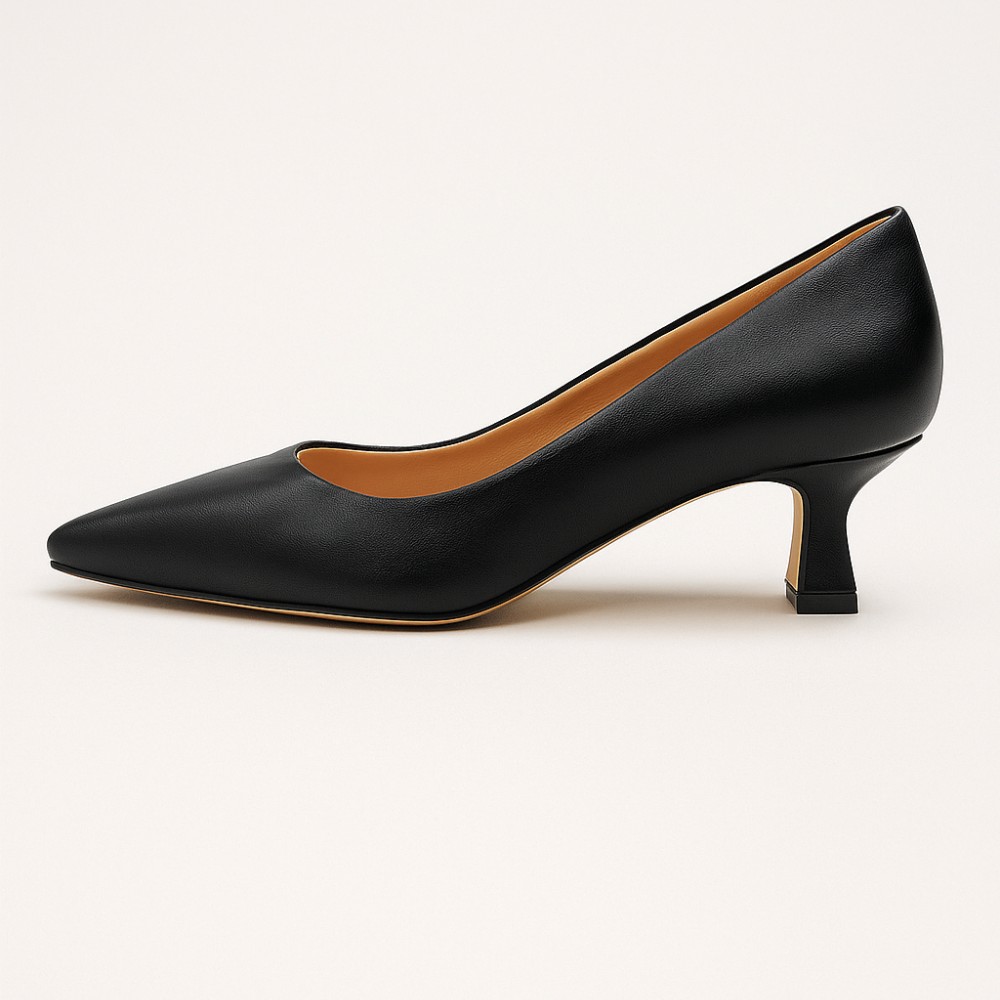 Жіночі класичні туфлі на французькому підборі Kaniowski K-0380-01-KR CZARNY 6040 з натуральної шкіри