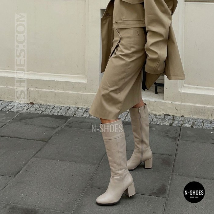 Kaniowski K-3451-0268: Elegant Beige Leather Boots