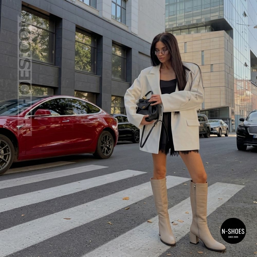 Kaniowski K-3451-0268: Elegant Beige Leather Boots