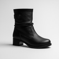 Жіночі зимові анатомічні чоботи AXEL 4417-6042 чорного кольору на широку ногу від польської фабрики.