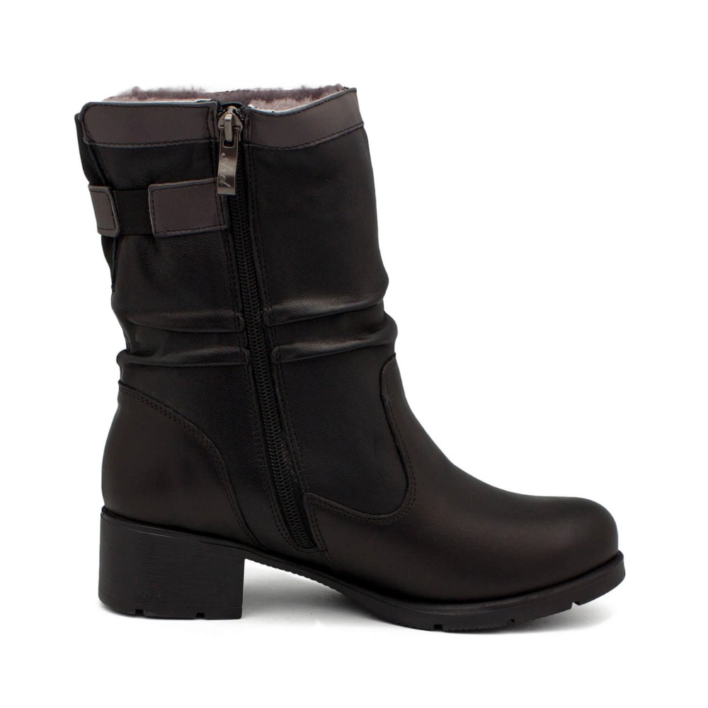 Жіночі анатомічні напівчоботи AXEL 4417-6042 чорні для широкої стопи