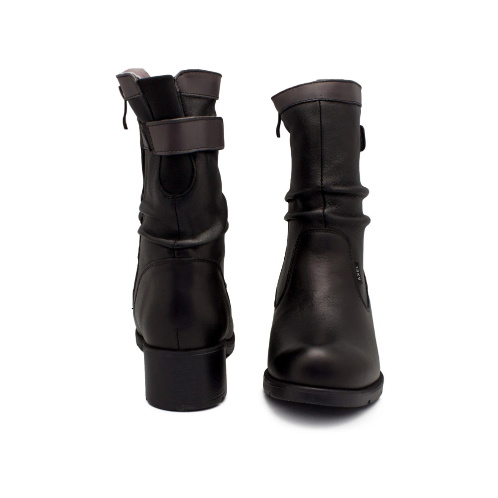 Жіночі анатомічні напівчоботи AXEL 4417-6042 чорні для широкої стопи