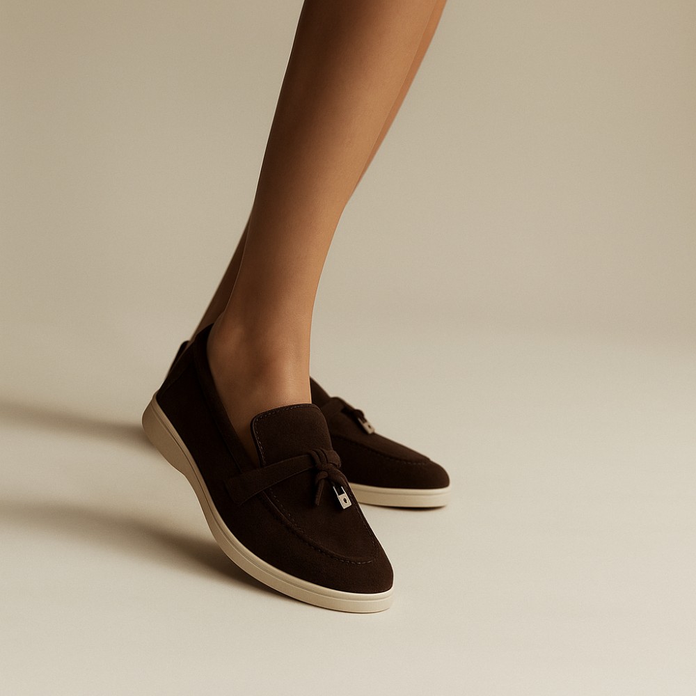 Женские замшевые лоферы Loro Piana Summer Charms Walk, шоколад - 206182 206182 1098ТZ-E 340-3041-36 C 6043