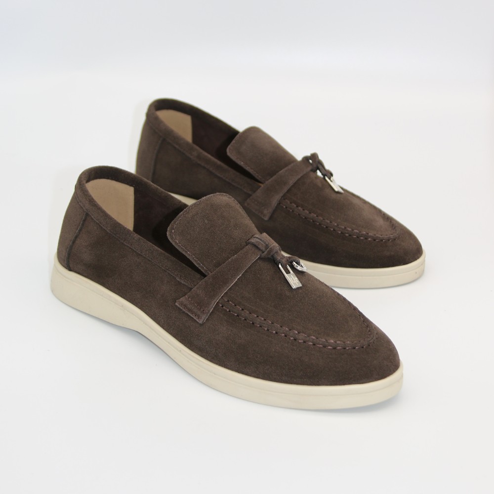 Женские замшевые лоферы Loro Piana Summer Charms Walk, шоколад - 206182 206182 1098ТZ-E 340-3041-36 C 6043