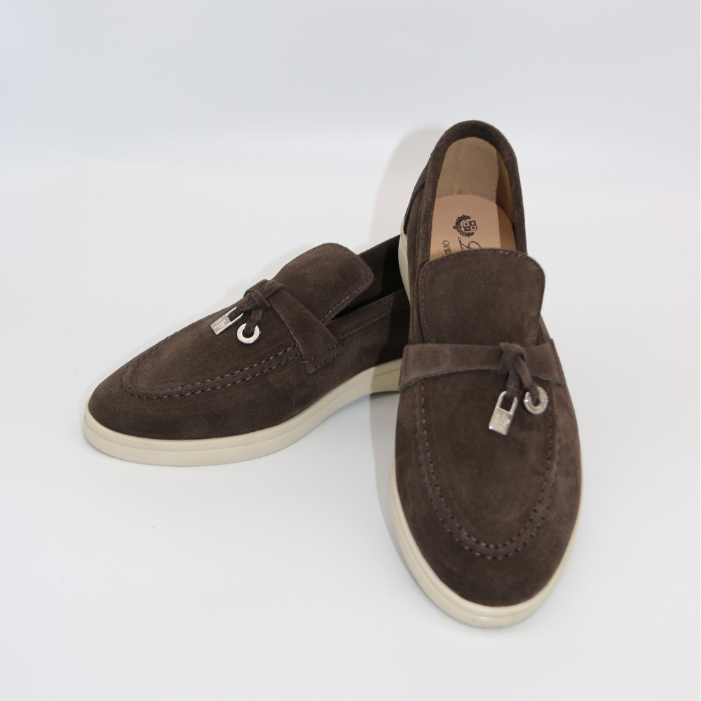 Женские замшевые лоферы Loro Piana Summer Charms Walk, шоколад - 206182 206182 1098ТZ-E 340-3041-36 C 6043