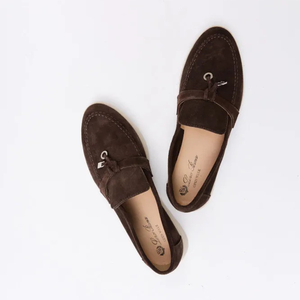 Женские замшевые лоферы Loro Piana Summer Charms Walk, шоколад - 206182 206182 1098ТZ-E 340-3041-36 C 6043