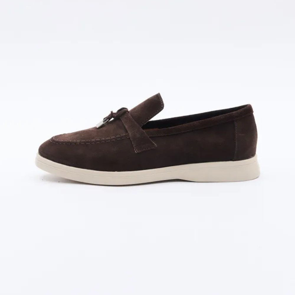 Женские замшевые лоферы Loro Piana Summer Charms Walk, шоколад - 206182 206182 1098ТZ-E 340-3041-36 C 6043