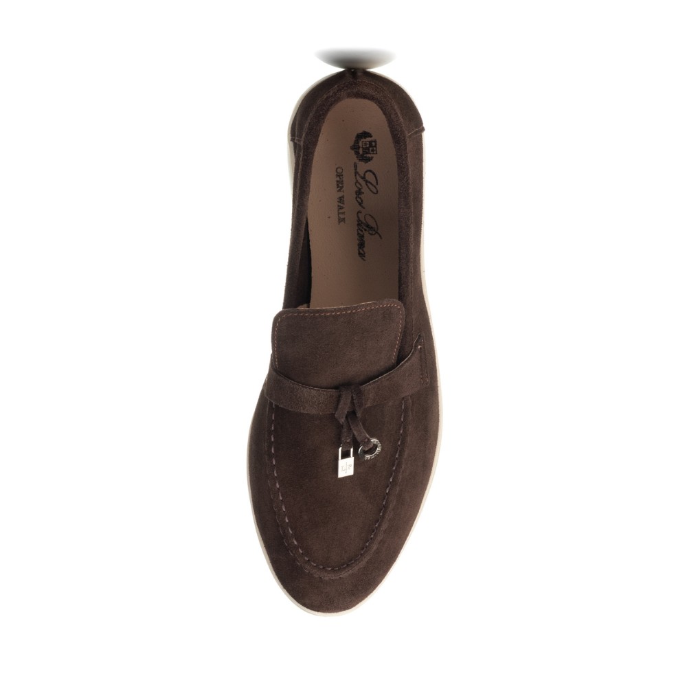 Женские замшевые лоферы Loro Piana Summer Charms Walk, шоколад - 206182 206182 1098ТZ-E 340-3041-36 C 6043