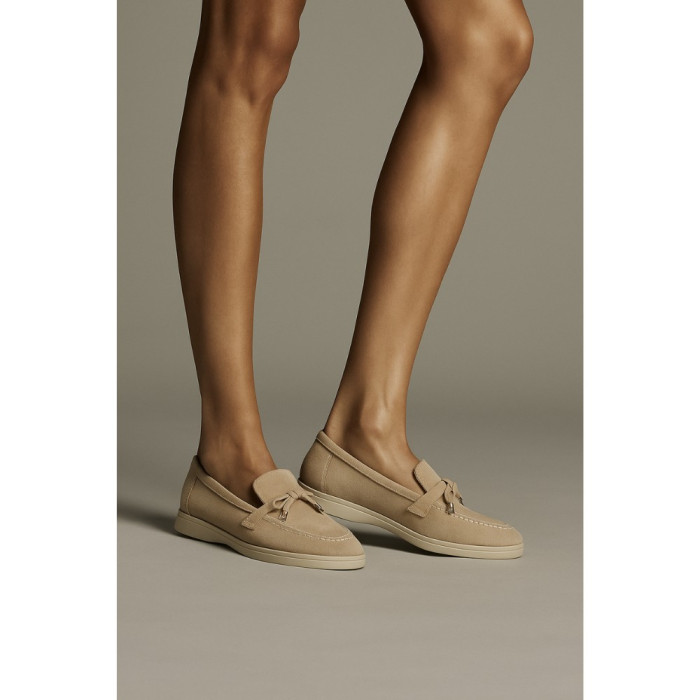 Бежевые замшевые лоферы Loro Piana Summer Charms Walk 206180 1098TZ-A 340-3041-32 C 6228