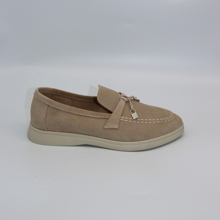 Бежевые замшевые лоферы Loro Piana Summer Charms Walk 206180 1098TZ-A 340-3041-32 C 6228