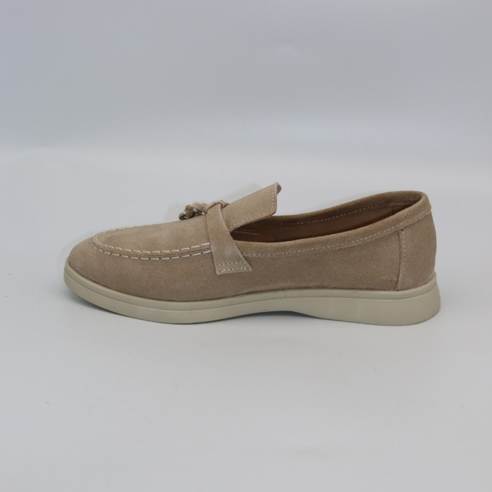 Бежевые замшевые лоферы Loro Piana Summer Charms Walk 206180 1098TZ-A 340-3041-32 C 6228