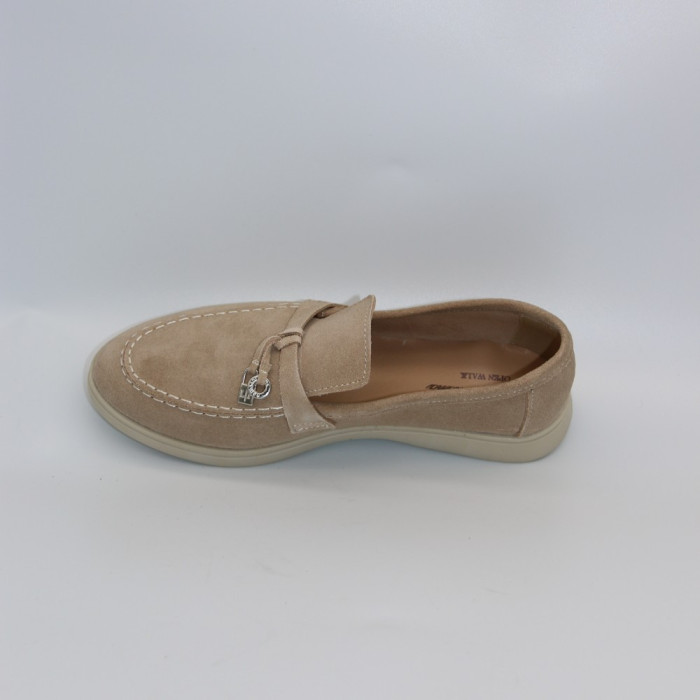 Бежевые замшевые лоферы Loro Piana Summer Charms Walk 206180 1098TZ-A 340-3041-32 C 6228