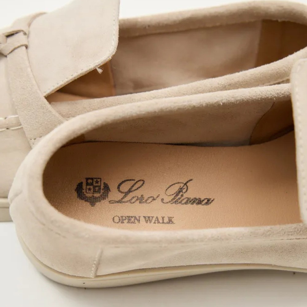 Жіночі лофери Loro Piana Summer Charms Walk, бежеві, замша - 206180 1098TZ-A 340-3041-11 C 6044