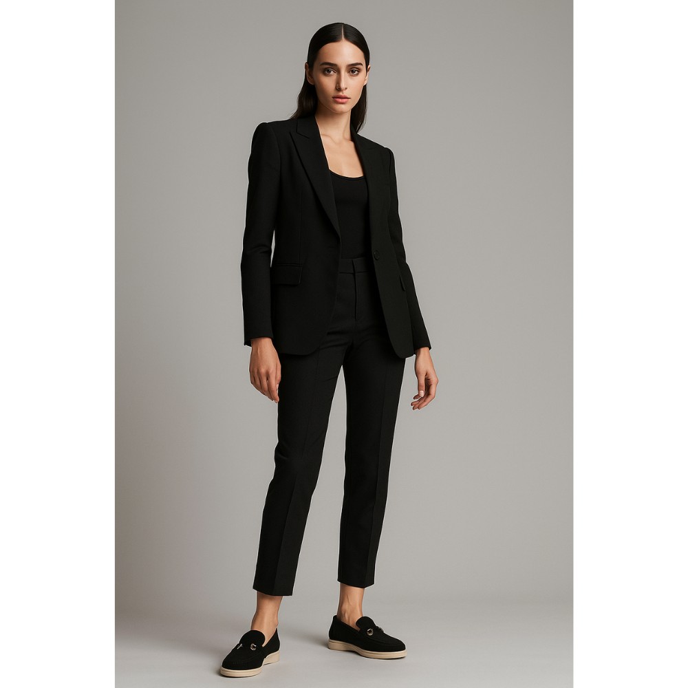 Жіночі замшеві лофери Loro Piana Summer Charms Walk, чорні - 206179 1098ТZ 340-3041 C 6045