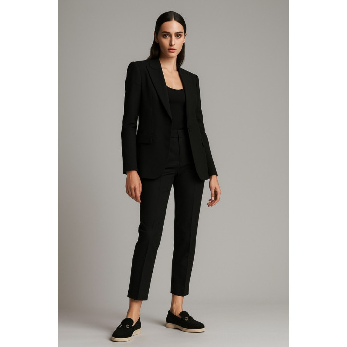 Женские замшевые лоферы Loro Piana Summer Charms Walk, чёрные - 206179 1098ТZ 340-3041 C 6045