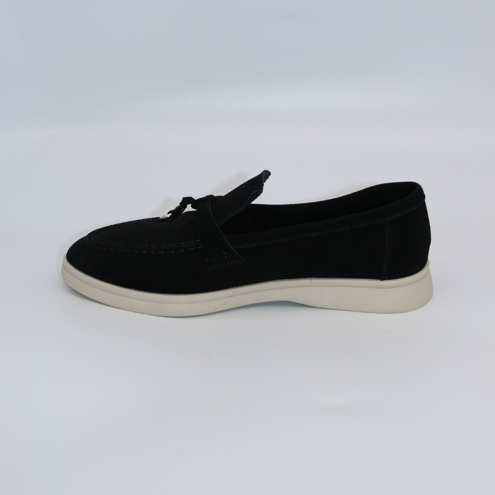 Жіночі замшеві лофери Loro Piana Summer Charms Walk, чорні - 206179 1098ТZ 340-3041 C 6045