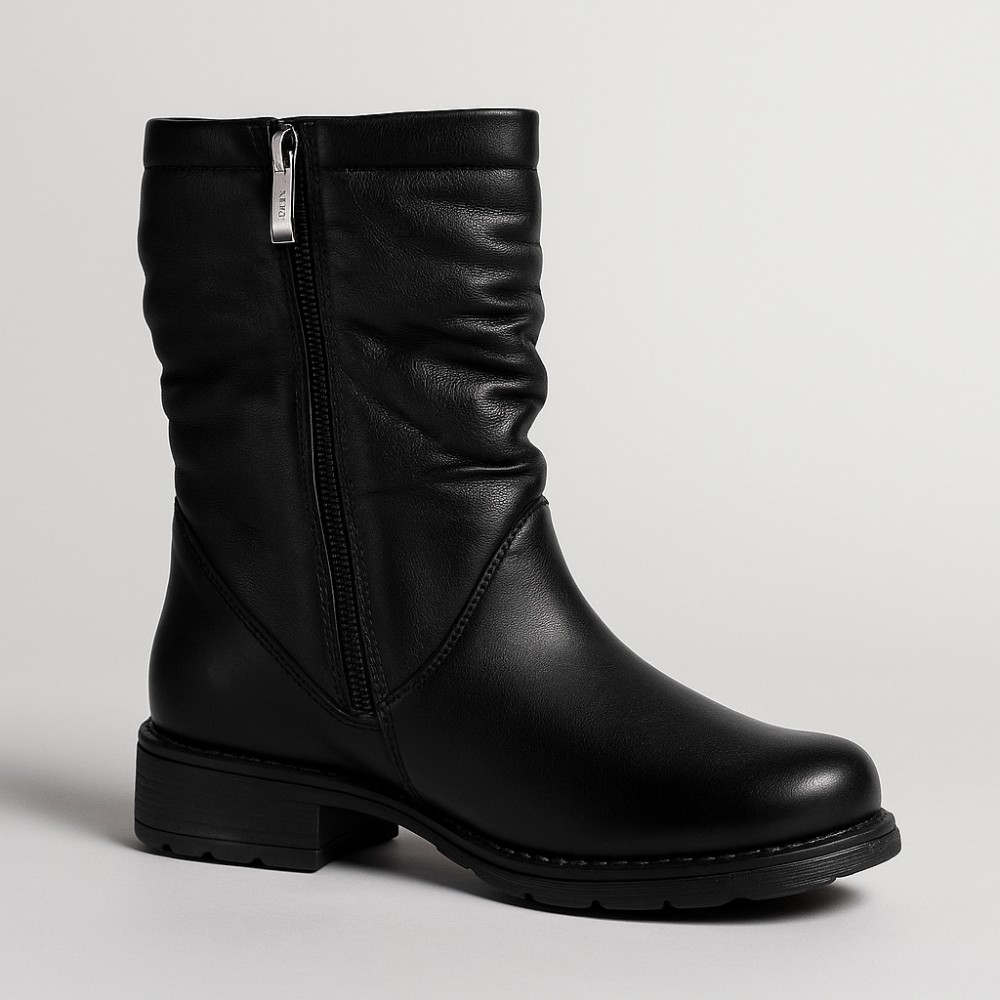 Жіночі зимові черевики AXEL (Польща) 4470 CZARNY 6046: натуральна шкіра, вовняне утеплення