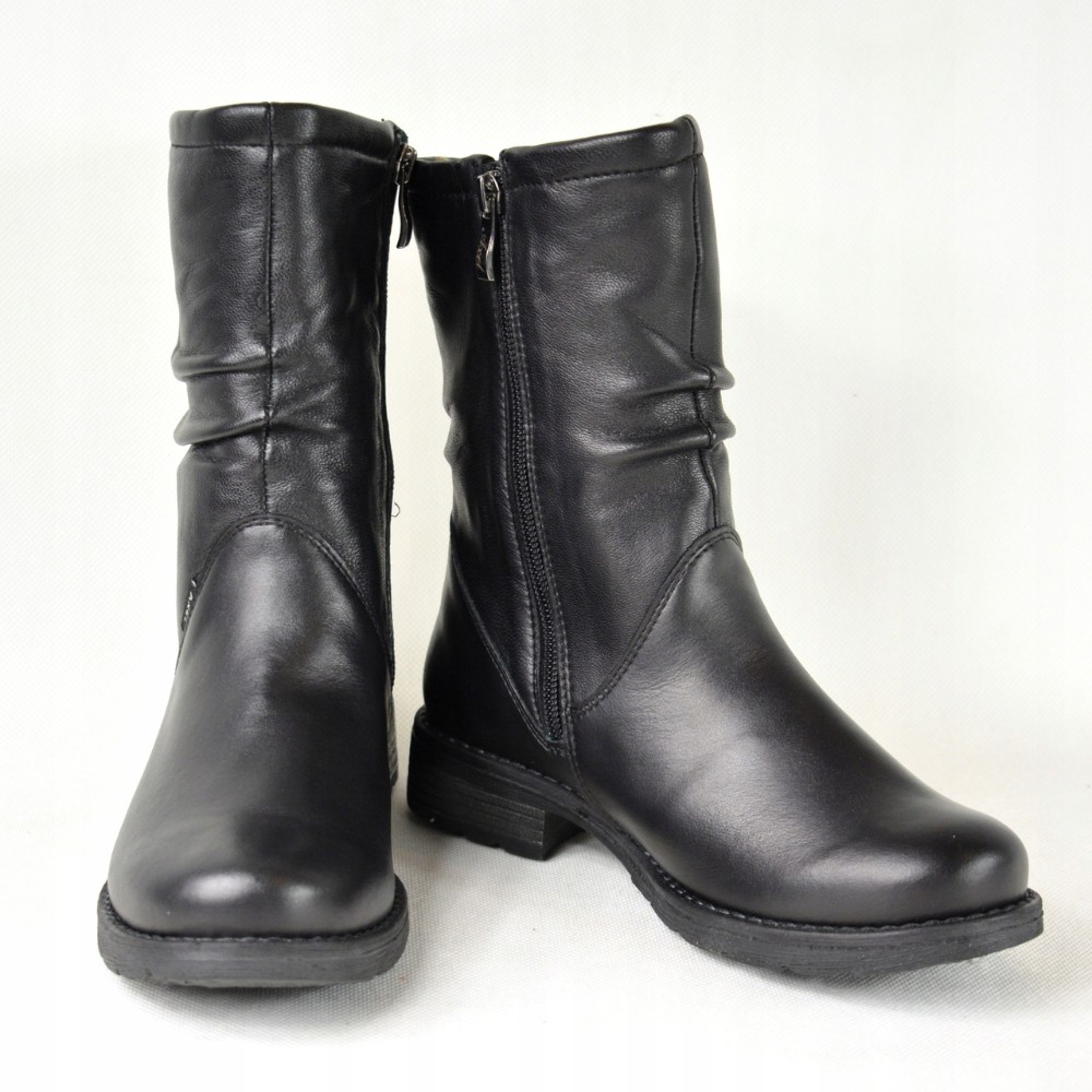 Жіночі зимові черевики AXEL (Польща) 4470 CZARNY 6046: натуральна шкіра, вовняне утеплення