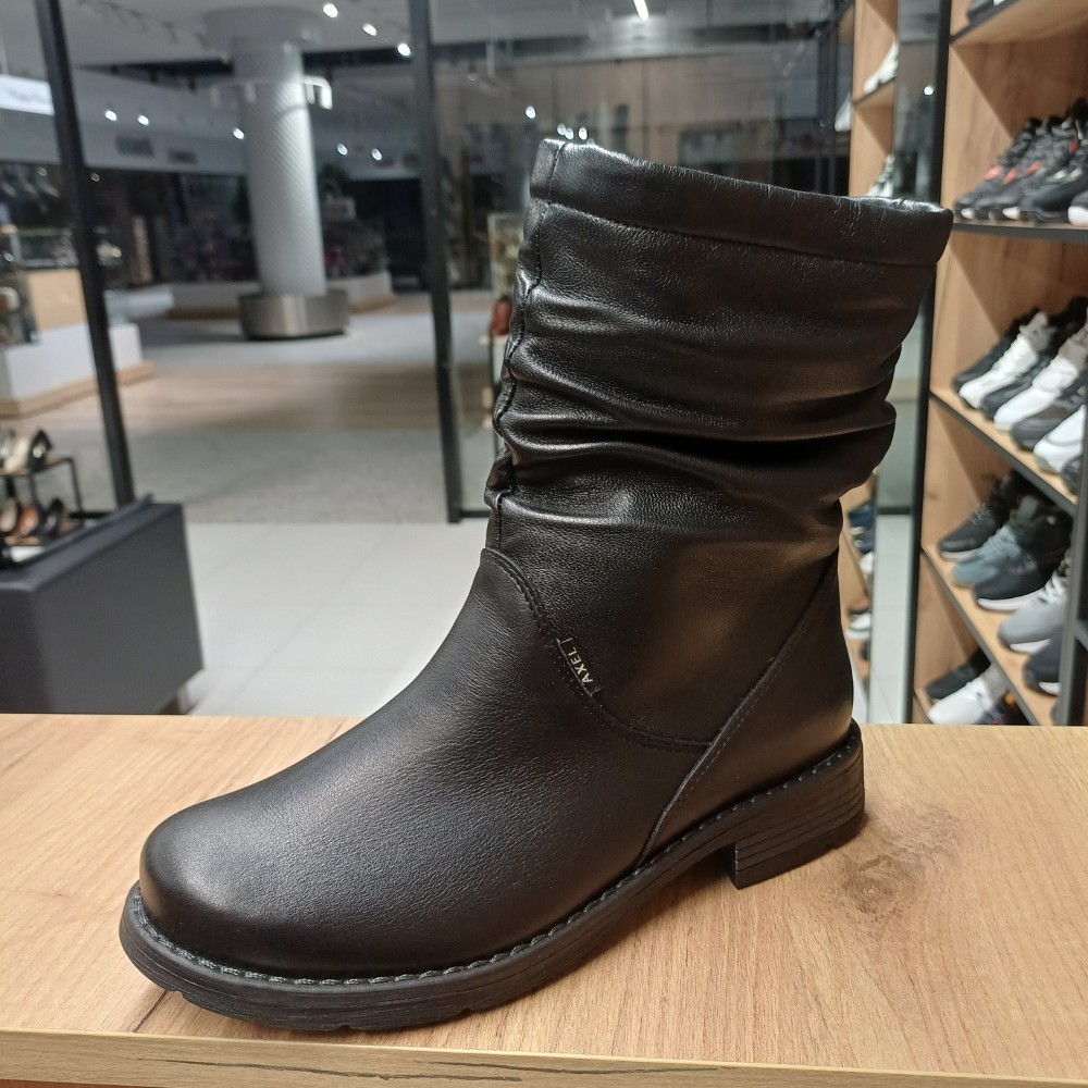 Жіночі зимові черевики AXEL (Польща) 4470 CZARNY 6046: натуральна шкіра, вовняне утеплення