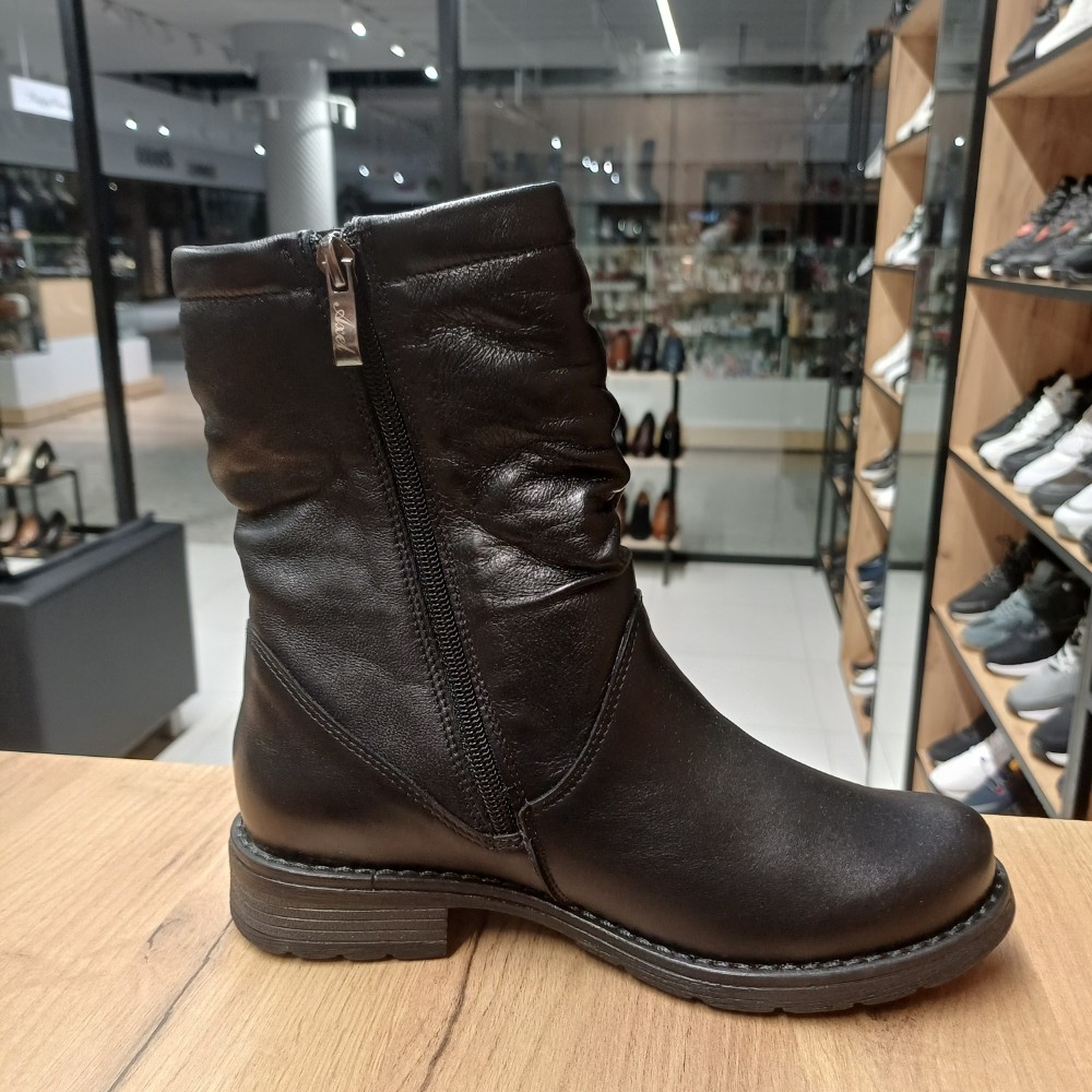 Жіночі зимові черевики AXEL (Польща) 4470 CZARNY 6046: натуральна шкіра, вовняне утеплення