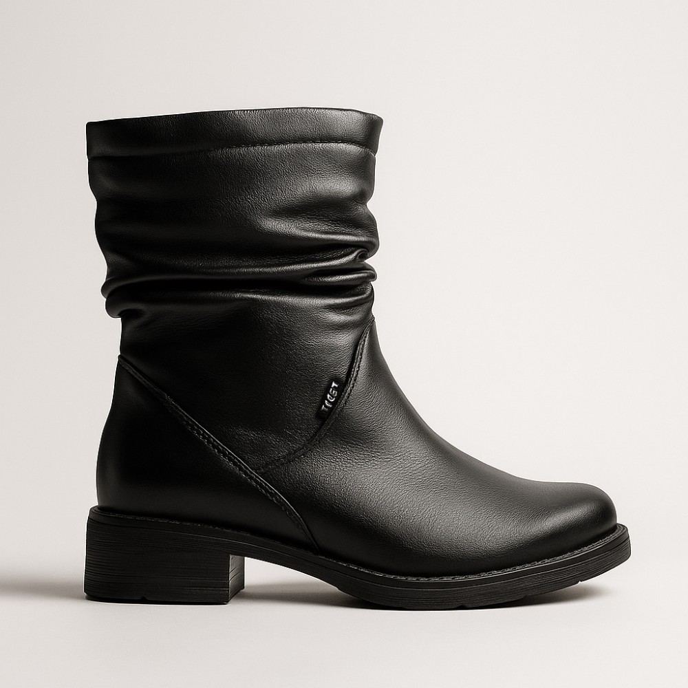 Жіночі зимові черевики AXEL (Польща) 4470 CZARNY 6046: натуральна шкіра, вовняне утеплення