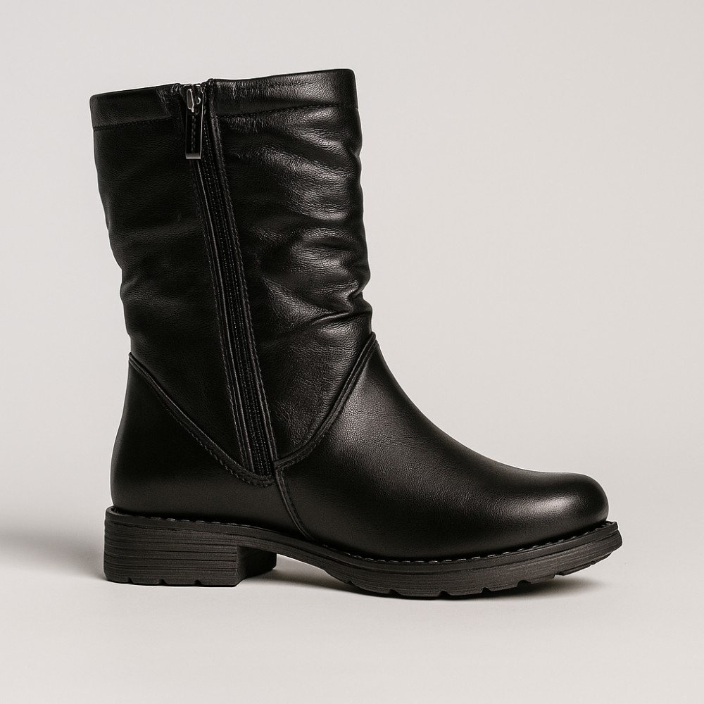 Жіночі зимові черевики AXEL (Польща) 4470 CZARNY 6046: натуральна шкіра, вовняне утеплення