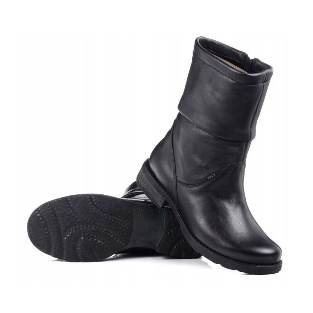 Жіночі зимові черевики AXEL (Польща) 4470 CZARNY 6046: натуральна шкіра, вовняне утеплення