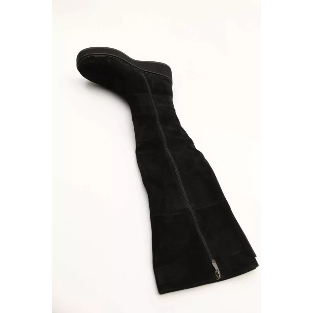 Замшеві ботфорти Anna Lucci 203257 MX1088-3 BLACK 6047 на платформі, утеплення єврозима