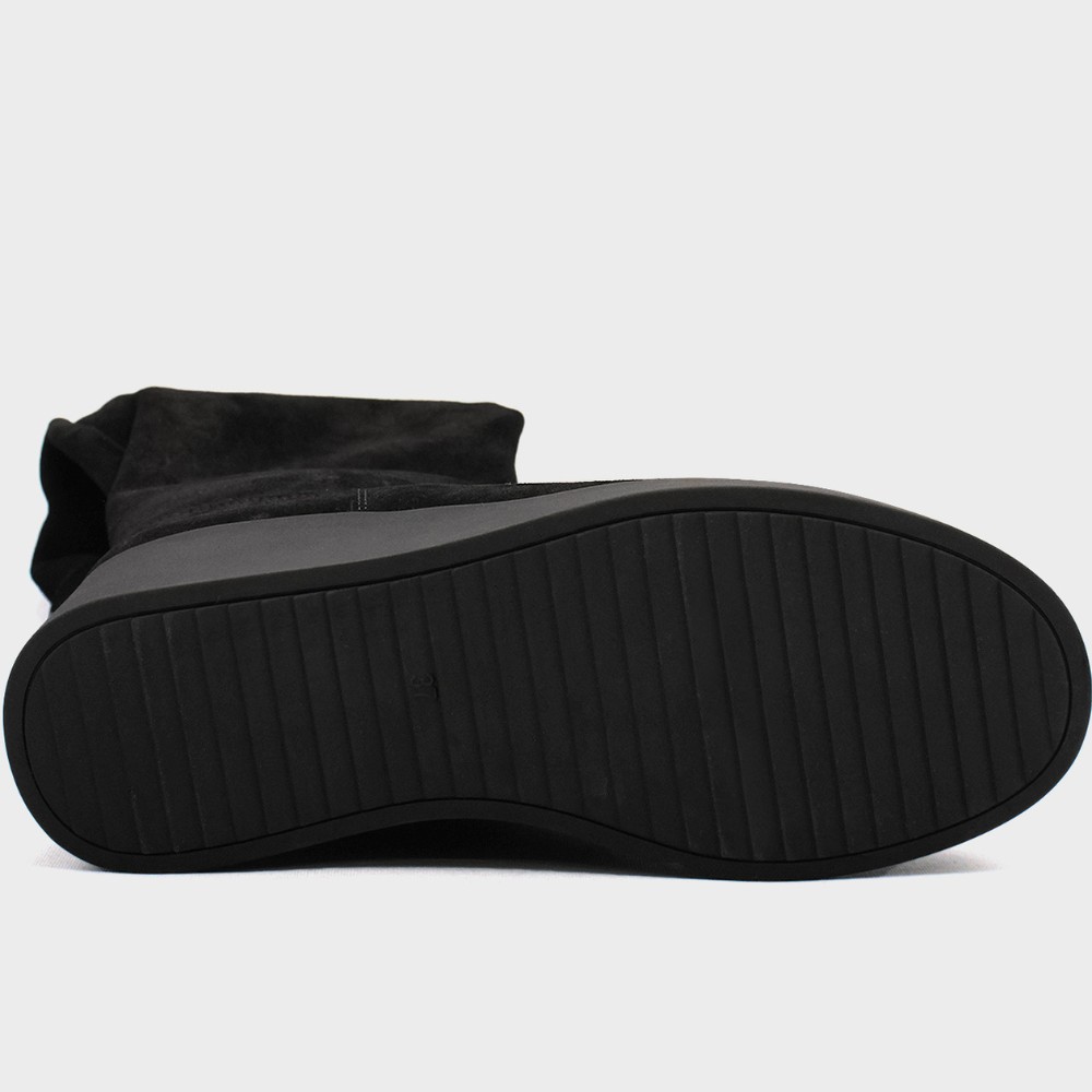 Замшеві ботфорти Anna Lucci 203257 MX1088-3 BLACK 6047 на платформі, утеплення єврозима