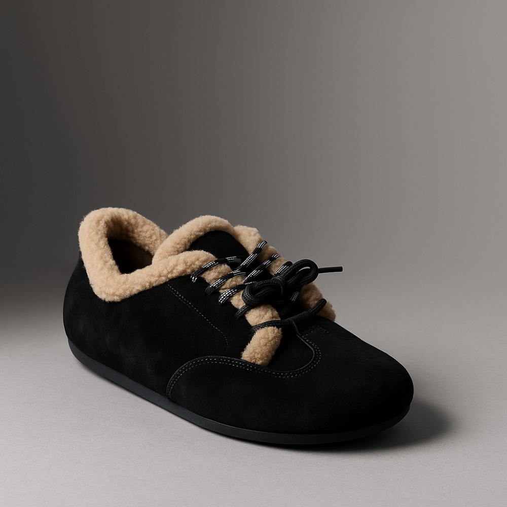 Жіночі зимові чорні кеди Anna Lucci 202454 205152 jnm556a black 6048 з хутром, натуральна замша