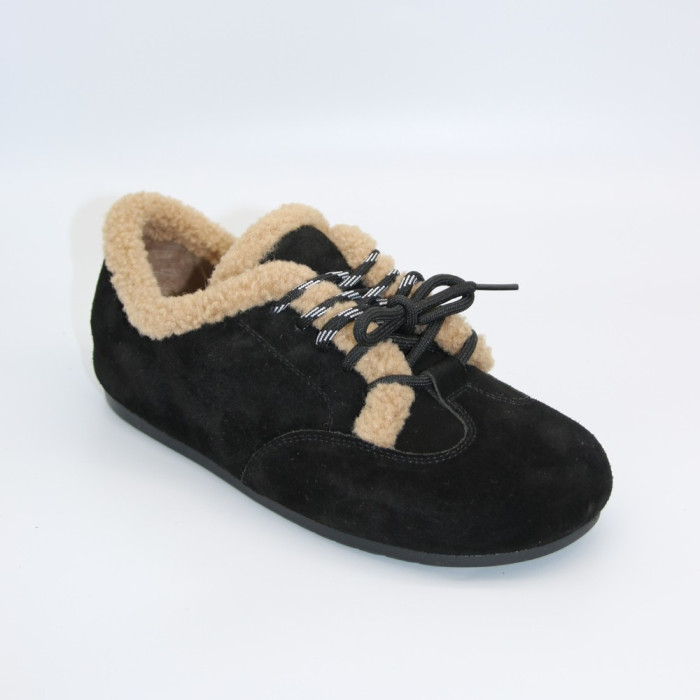 Женские зимние чёрные кеды Anna Lucci 205040 202454 205152 jnm556a black 6048 с мехом,