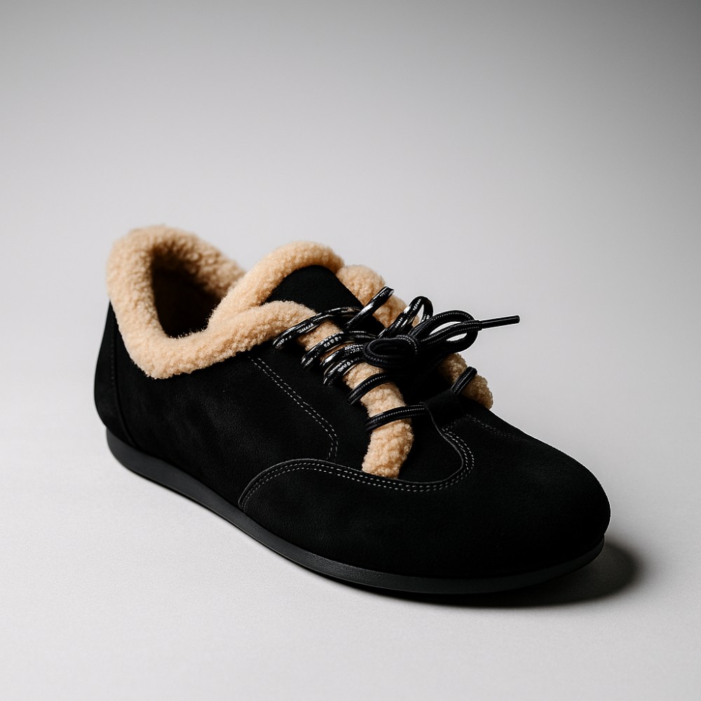 Жіночі зимові чорні кеди Anna Lucci 202454 205152 jnm556a black 6048 з хутром, натуральна замша