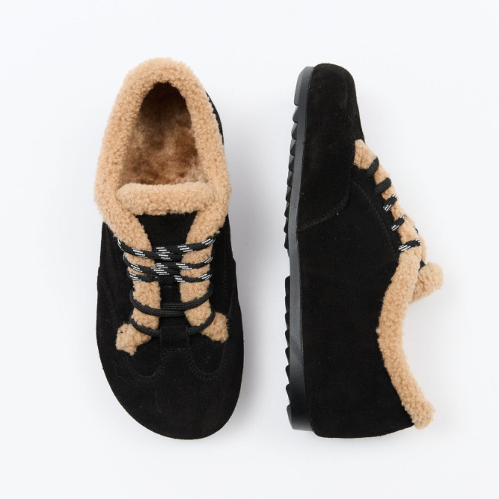 Жіночі зимові чорні кеди Anna Lucci 205040 202454 205152 jnm556a black 6048 з хутром, натуральна замша